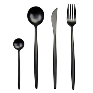 PEONY Black Cutlery Set - 16 Piece