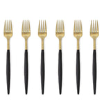 Black and Gold Cake Fork - Set of 6