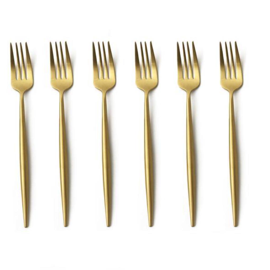 Gold Cake Fork - Set of 6