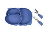 Amini kids Hippo Plate with Cuttlery set
