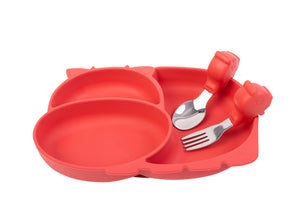 Amini kids Hippo Plate with Cuttlery set