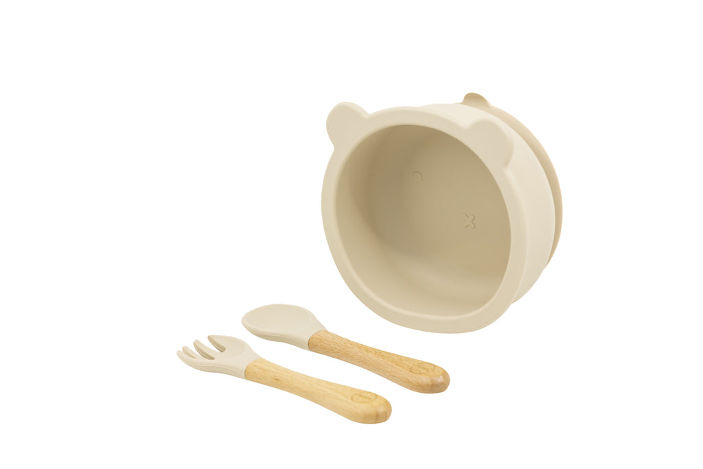 Amini Kids Silicone Suction Bowl + Cutlery Set