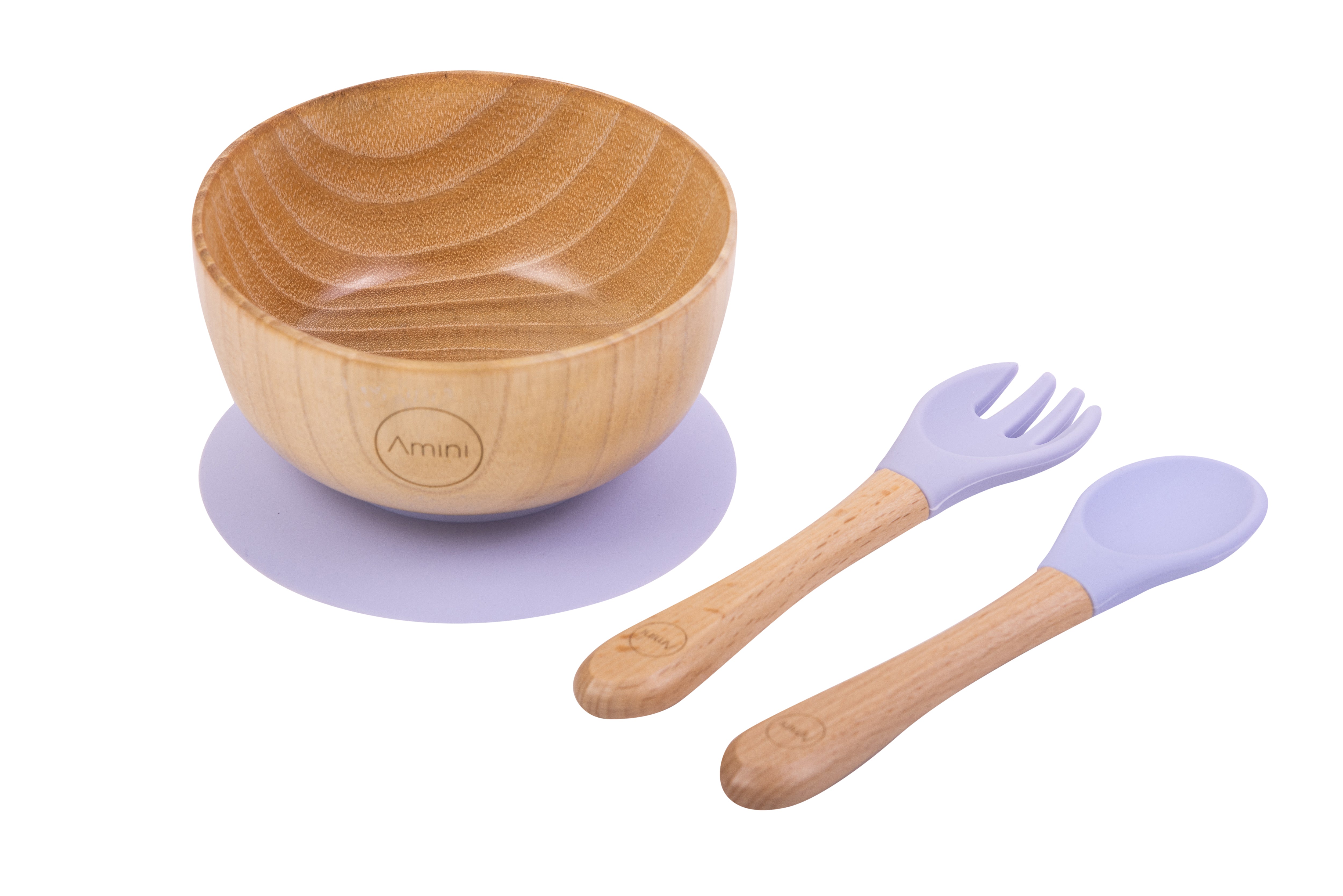Amini kids Bamboo bowl with Cuttlery set
